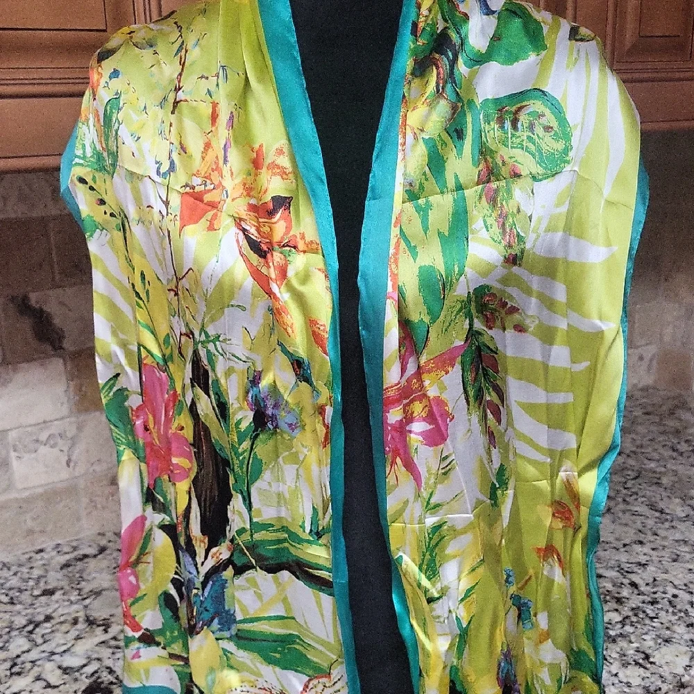 Vince Camuto Jungle Bloom Silk Oblong Scarf